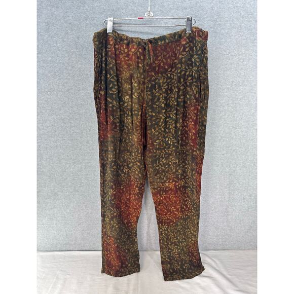 VTG Lost River Women’s sz M Top & Pant Set Leaf Print BOHO Beach Hippie Tie Dye - Picture 5 of 13